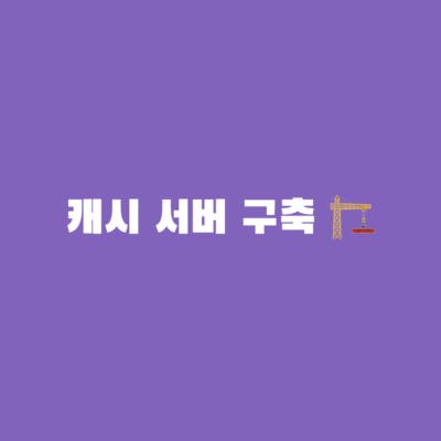 캐시 서버 구축하기